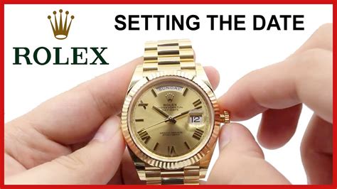 how do you set a rolex day date watch|rolex watch date chart.